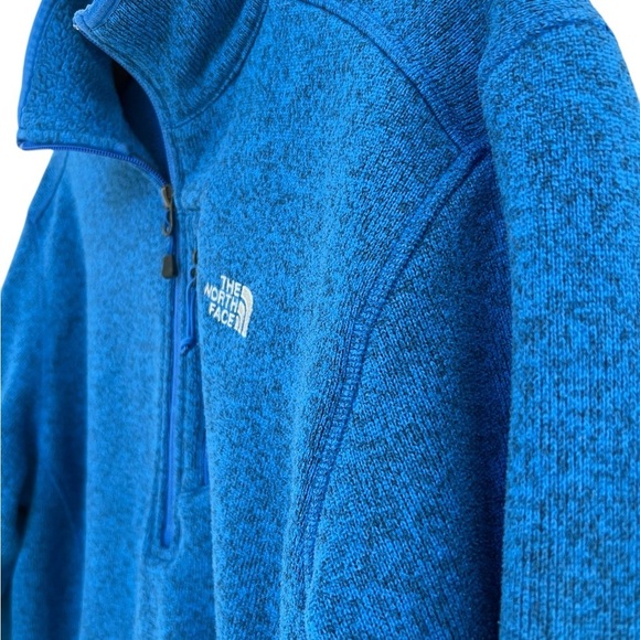 THE NORTH FACE LONG SLEEVE PULLOVER 1/4 ZIP BLUE SWEATER MEN’s Size Large - Picture 2 of 7